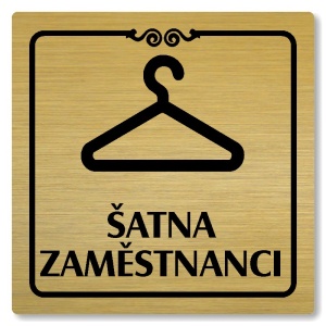 Šatna zaměstnanci, 100x100mm, zlatá, Texas